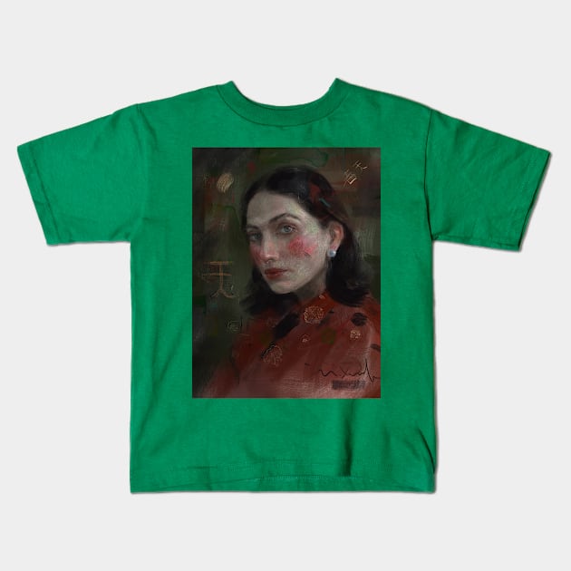 Girl portrait Kids T-Shirt by IlyaArtist